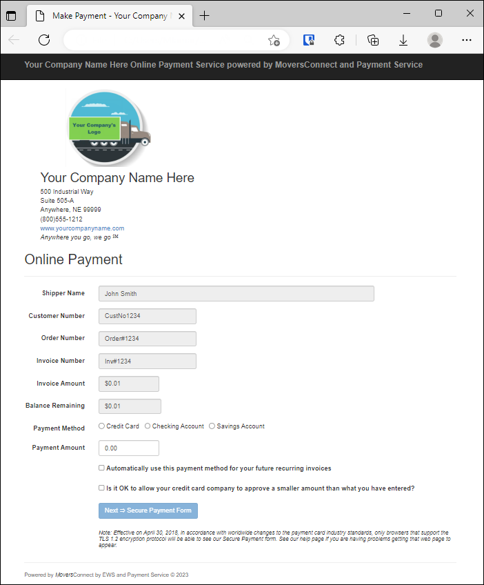 A screenshot of a online payment form

Description automatically generated